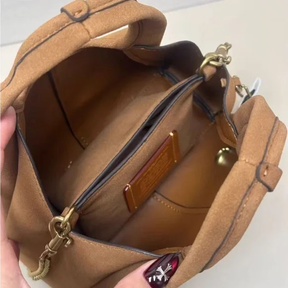 Coach Tan Mini Bag with Gold Chain - Picture 5 of 5